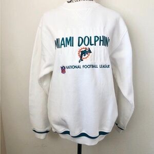 Vintage 90’s Pro Line Miami Dolphins NFL Men’s White Sweatshirt